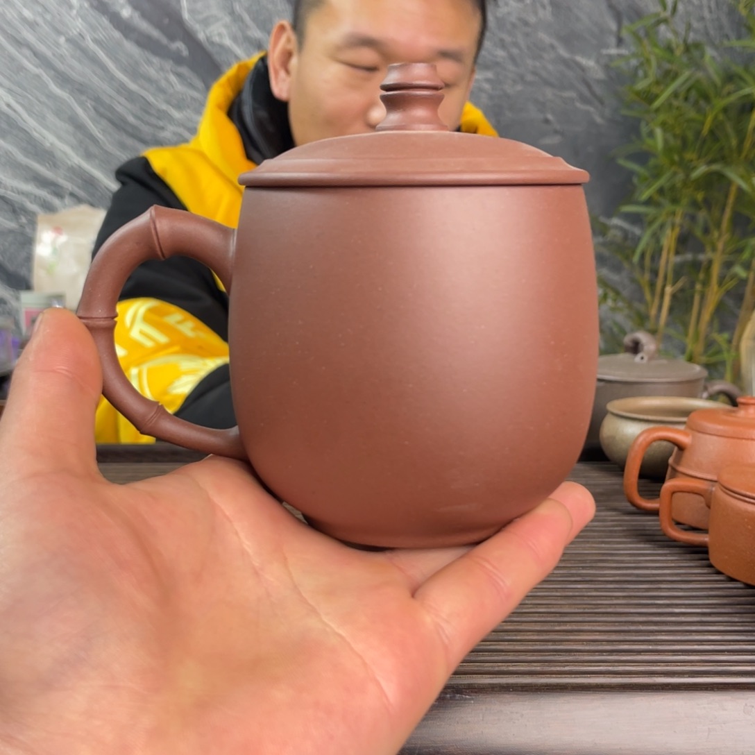 紫砂茶壶宝山老红泥盖杯