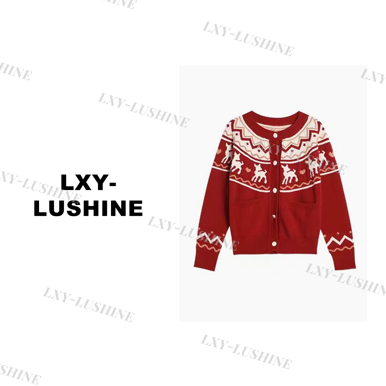 【小妖】KS5432秋冬复古费尔岛开衫氛围感针织衫