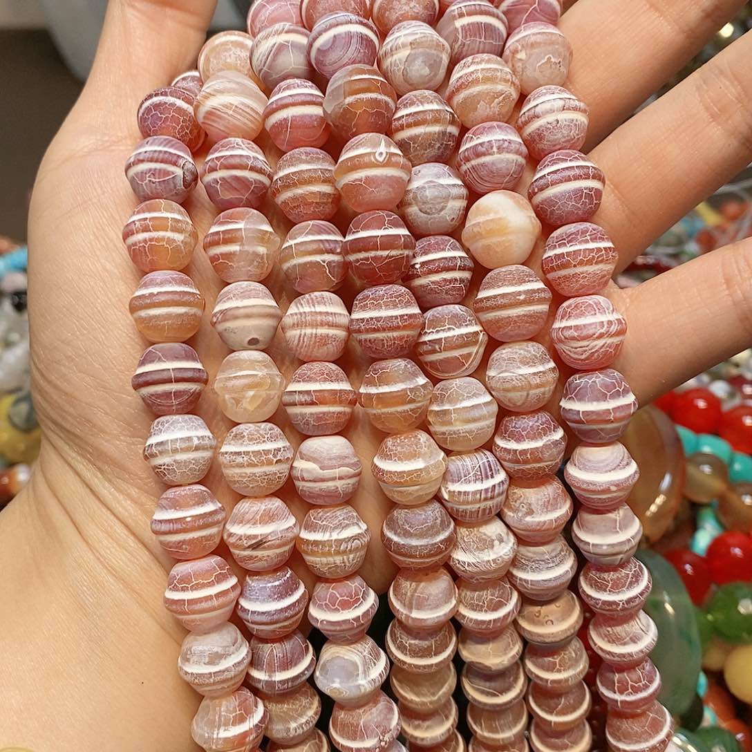 玛瑙/玉髓散珠12m m橘皮玛瑙一条
