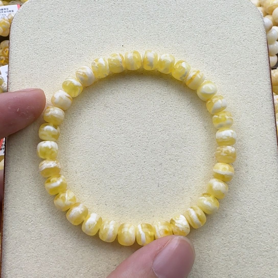 琥珀手链未镶嵌兔***影蜜蜡手串