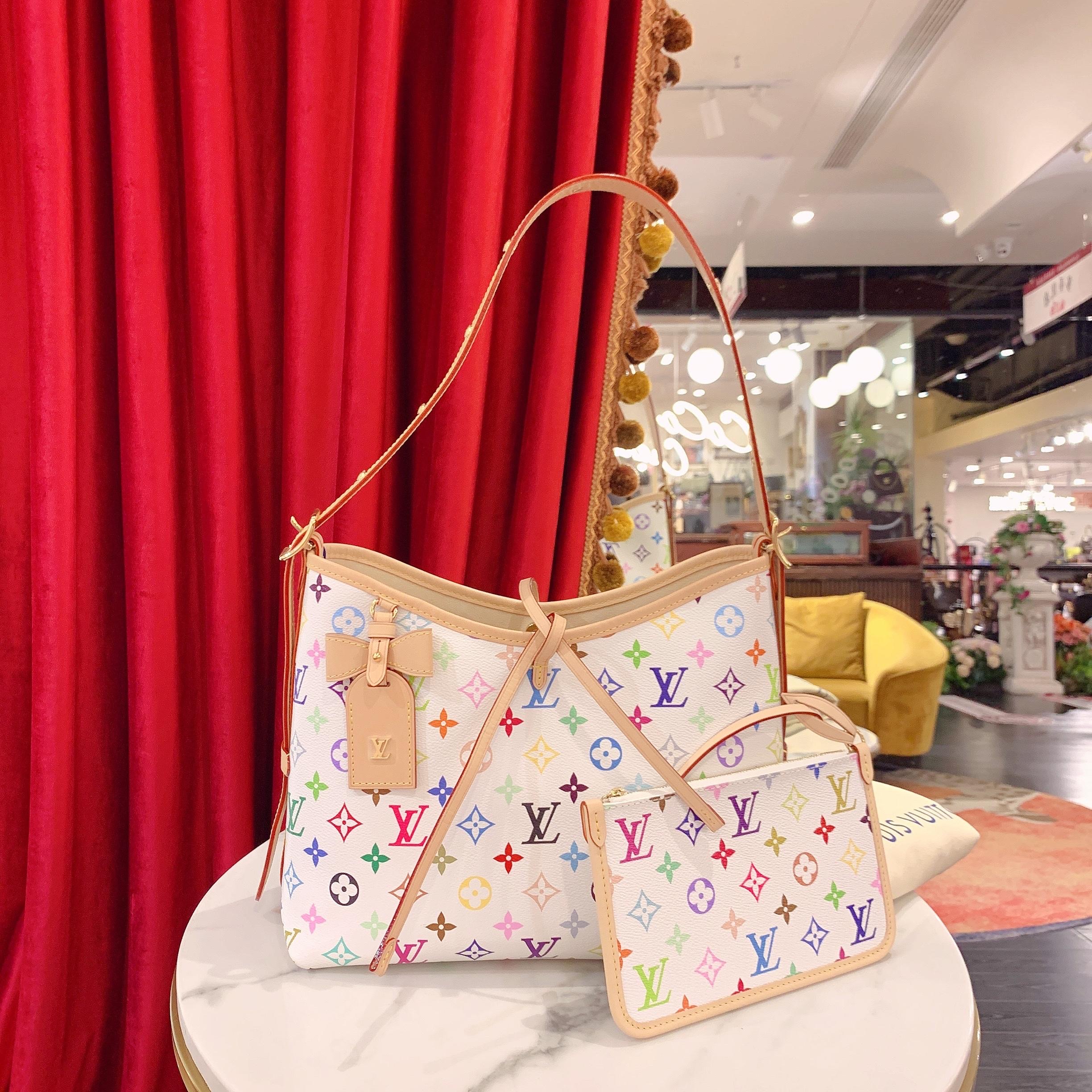 95新 LouisVuitton/路易威登 GGScarryall白三彩单肩芯片29922590