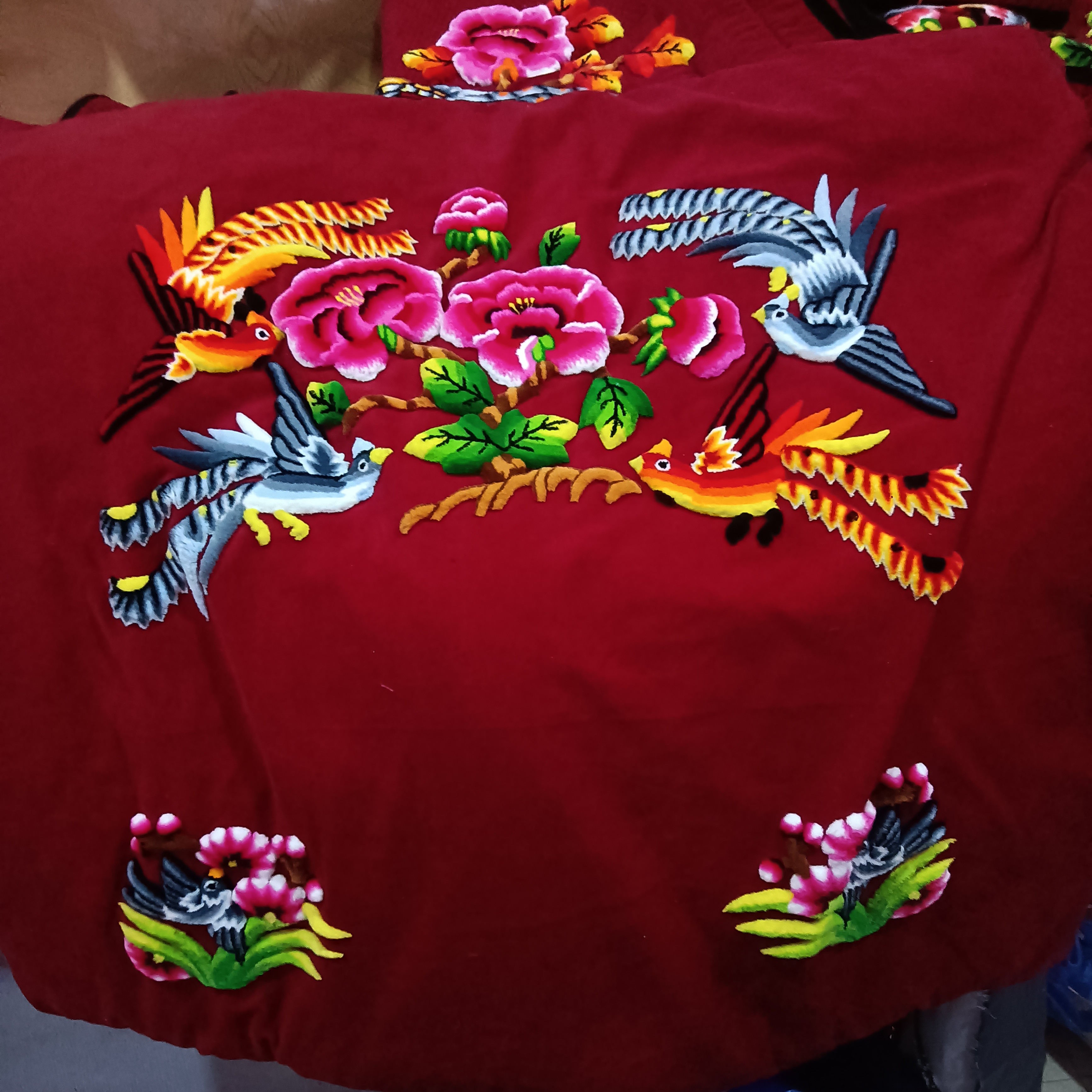 老式平头手功抛花背带背幺（四方背带）