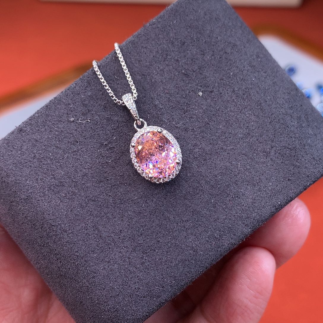 碧玺颈饰银S925镶嵌1111