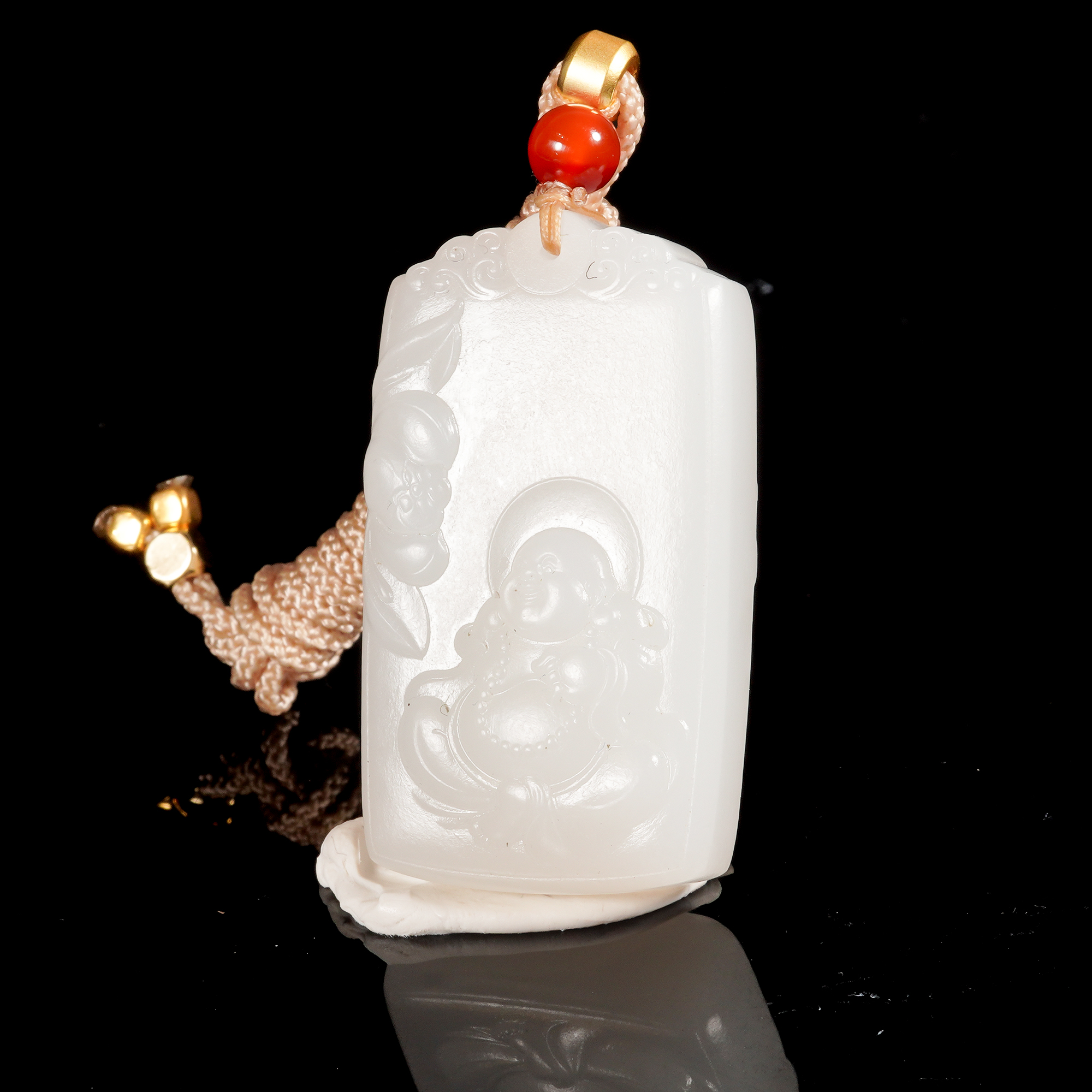 LOT.025羊脂白玉人物牌/X3835