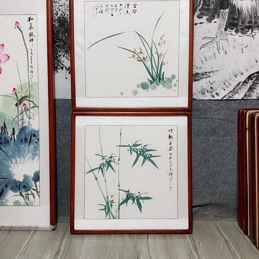 【闪购商品】国画书画作品带框65×65厘米