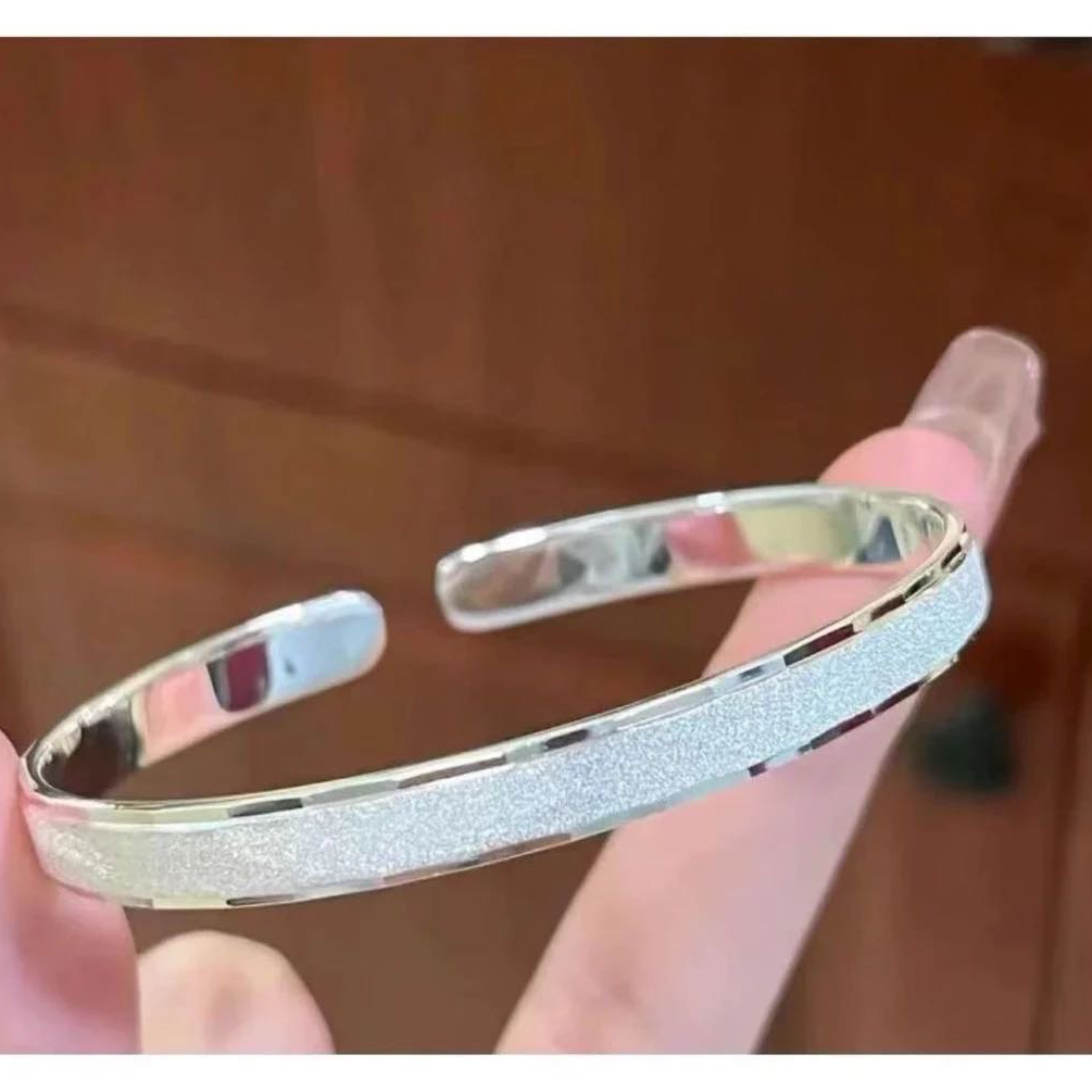 足银手镯Y25足银9999爱如繁星满天星时尚轻奢开口银手镯送女友