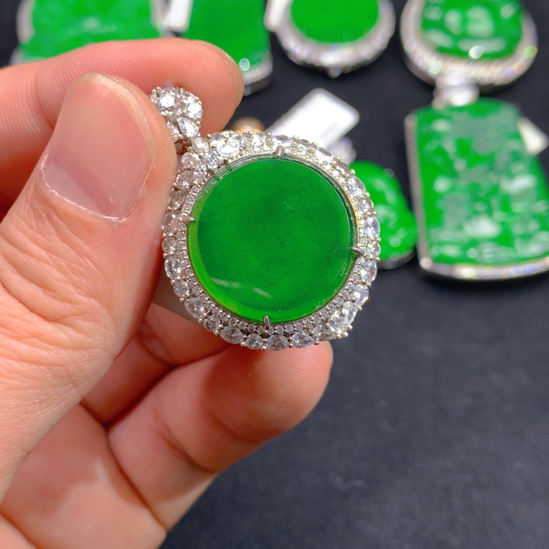 翡翠颈饰银S925镶嵌1111111111