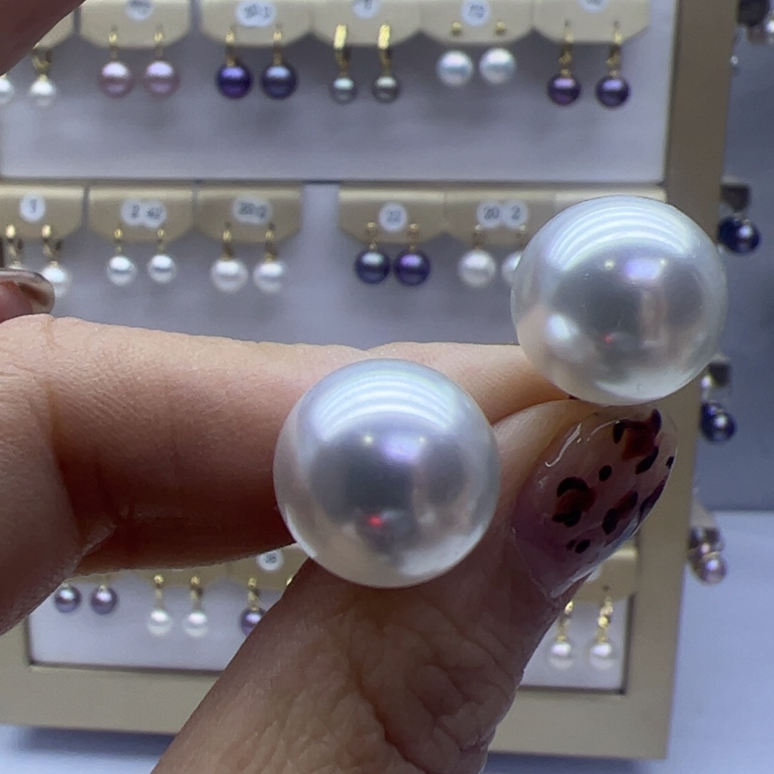 淡水珍珠耳饰银S925镶嵌