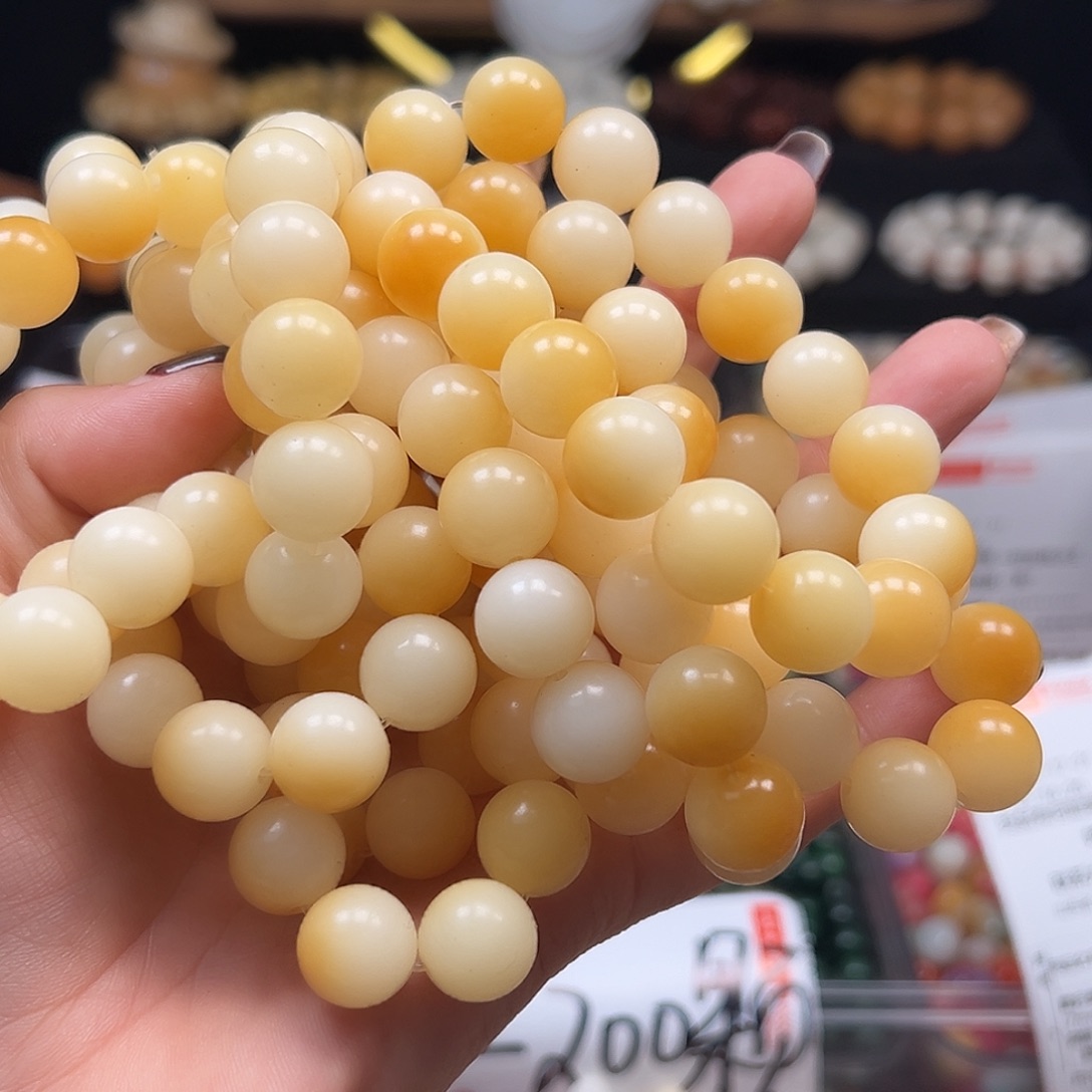 手串菩提根/象牙果卡13玉化炭烧圆160颗