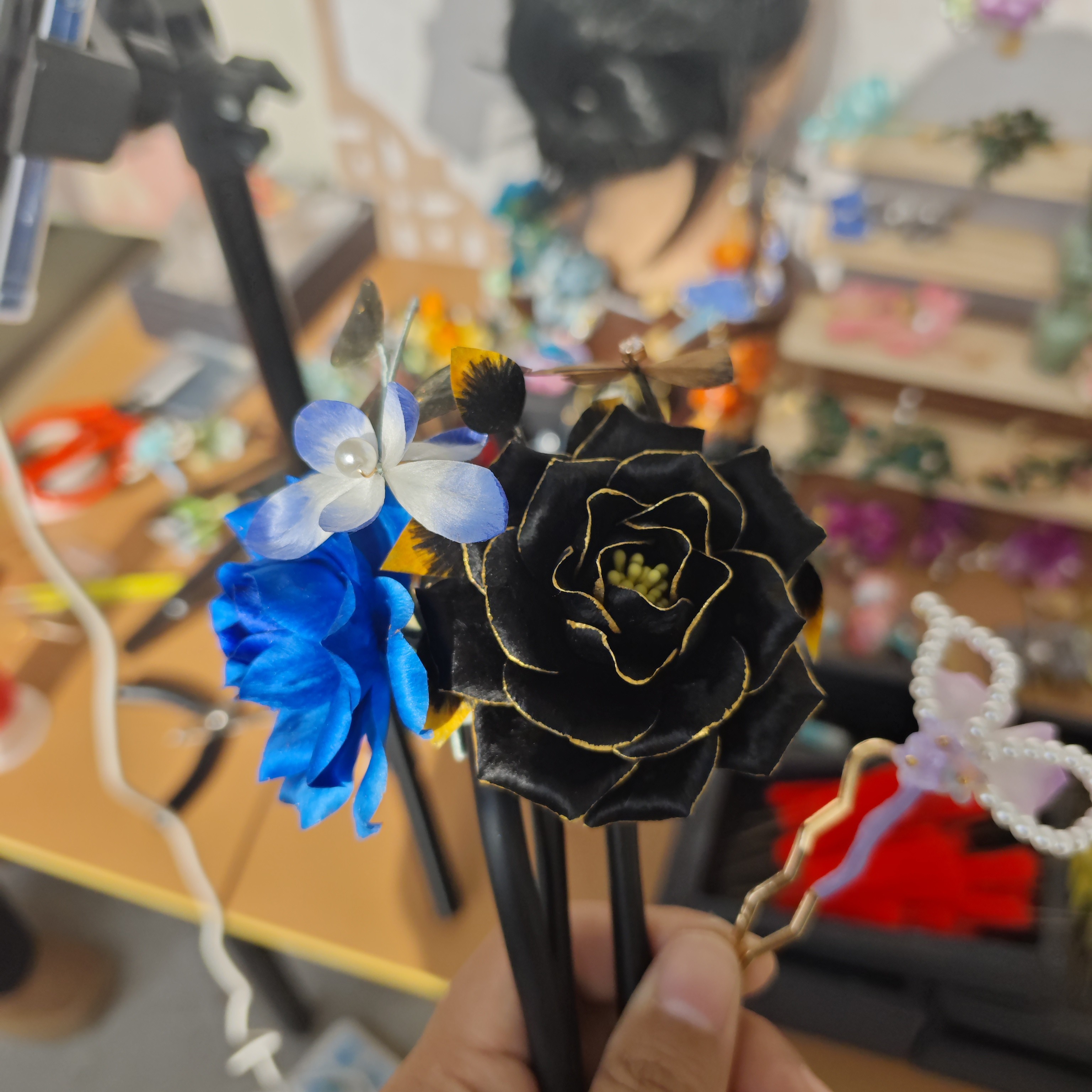 福利款绒花发簪39专拍链接
