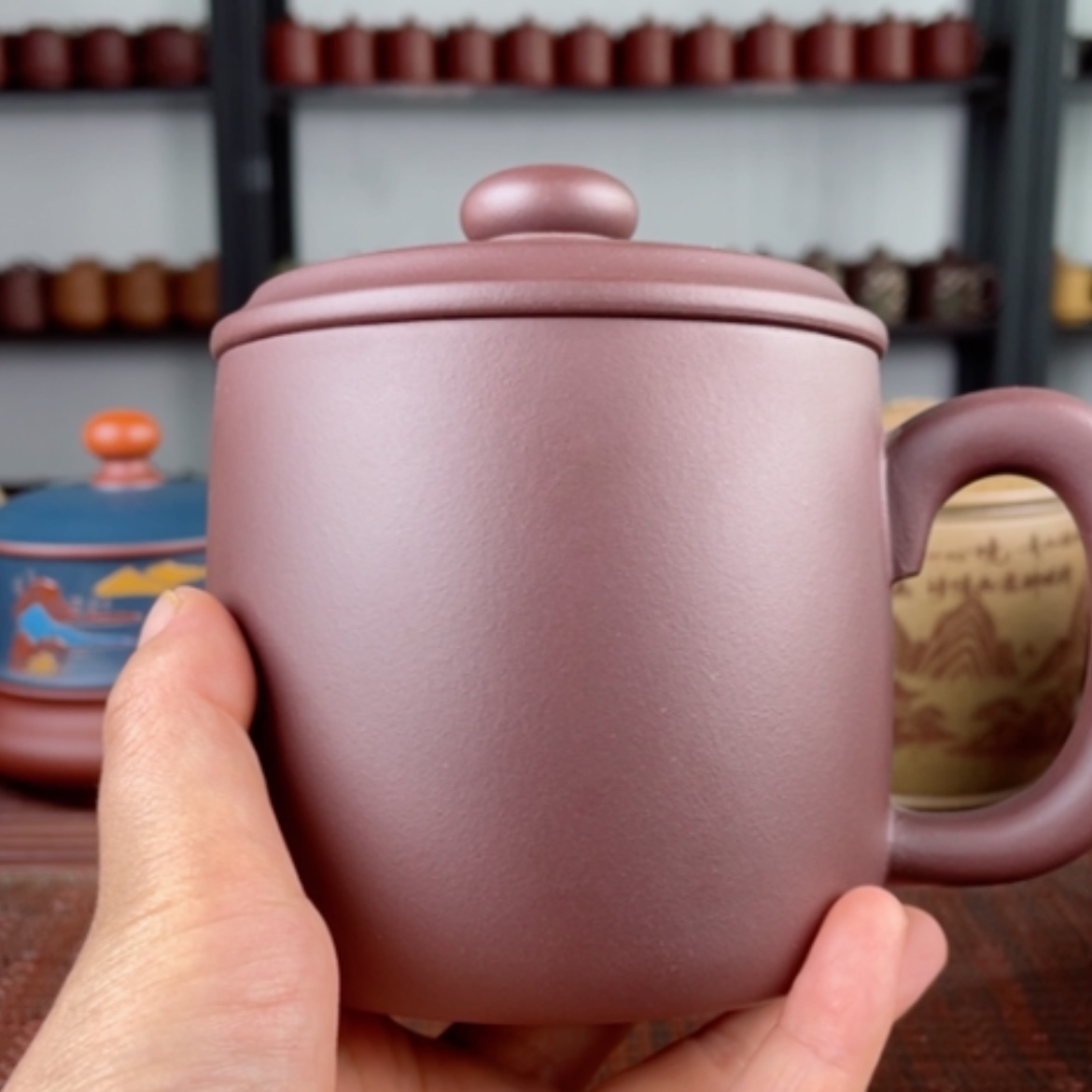 【闪购商品】茶杯紫砂宜兴原矿紫砂盖杯