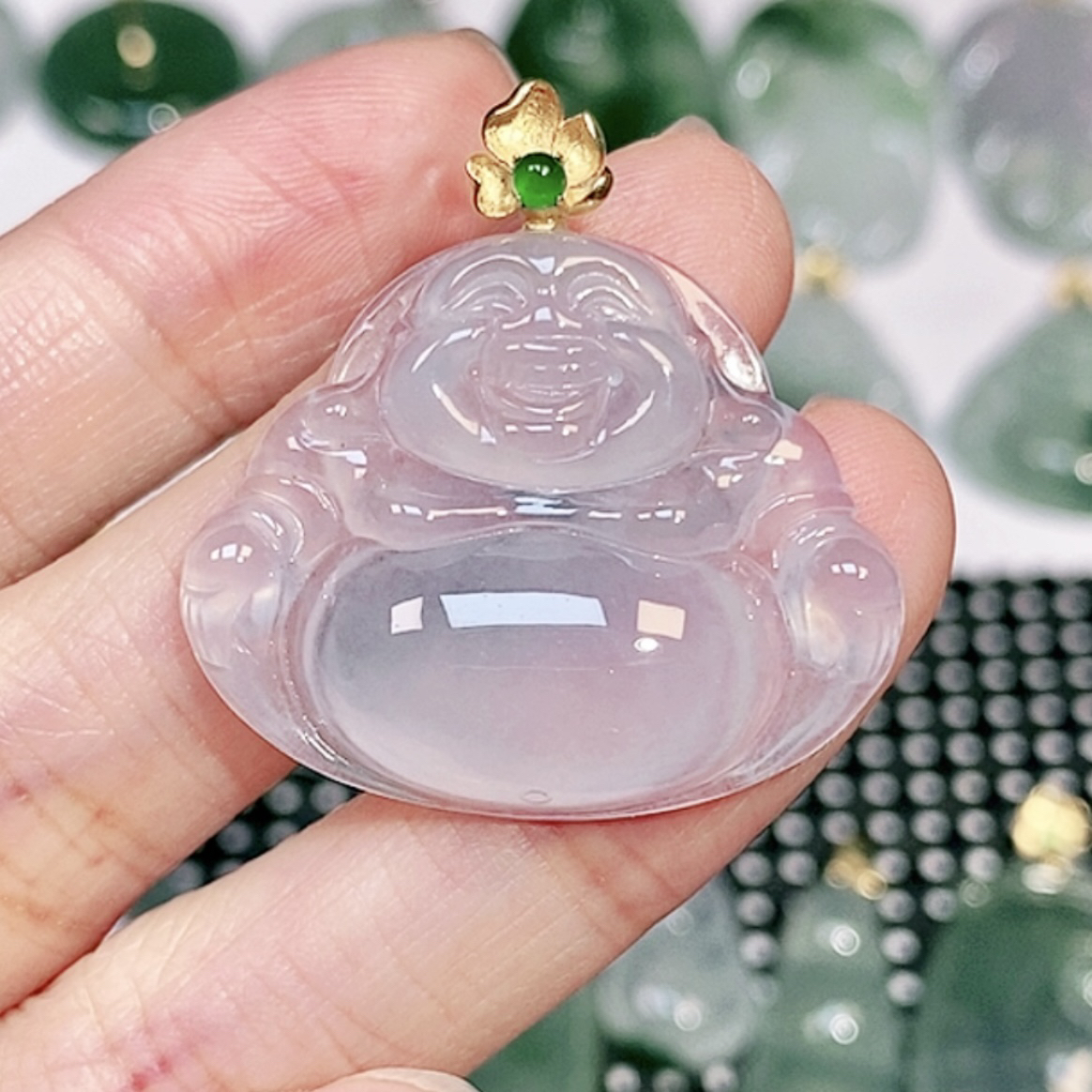 天然缅甸翡翠A货 翡翠佛公吊坠挂件