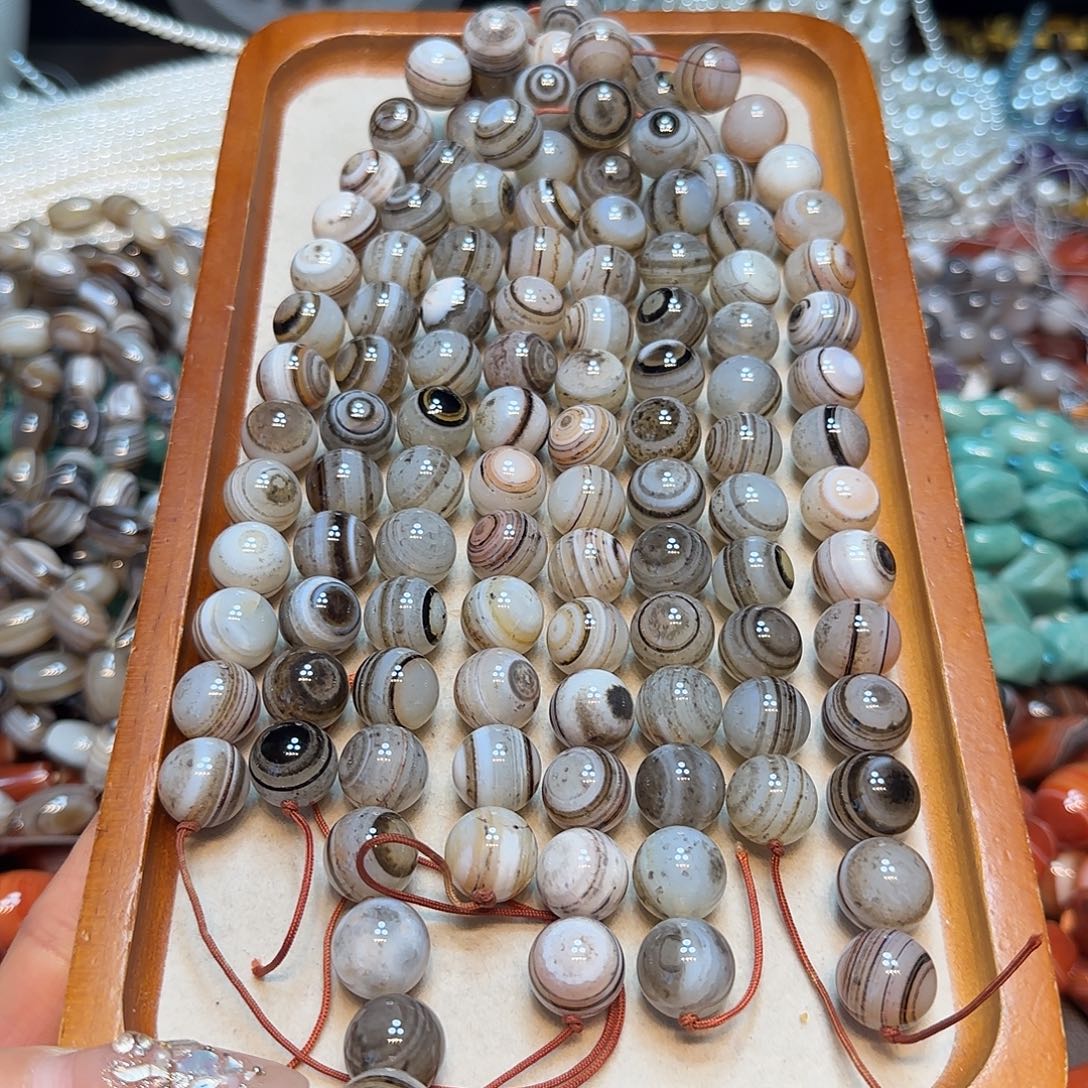 玛瑙/玉髓合金珠宝半成品14mm板眼千层一条