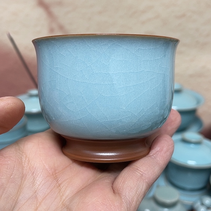 杯子天青美人杯蝉翼纹
