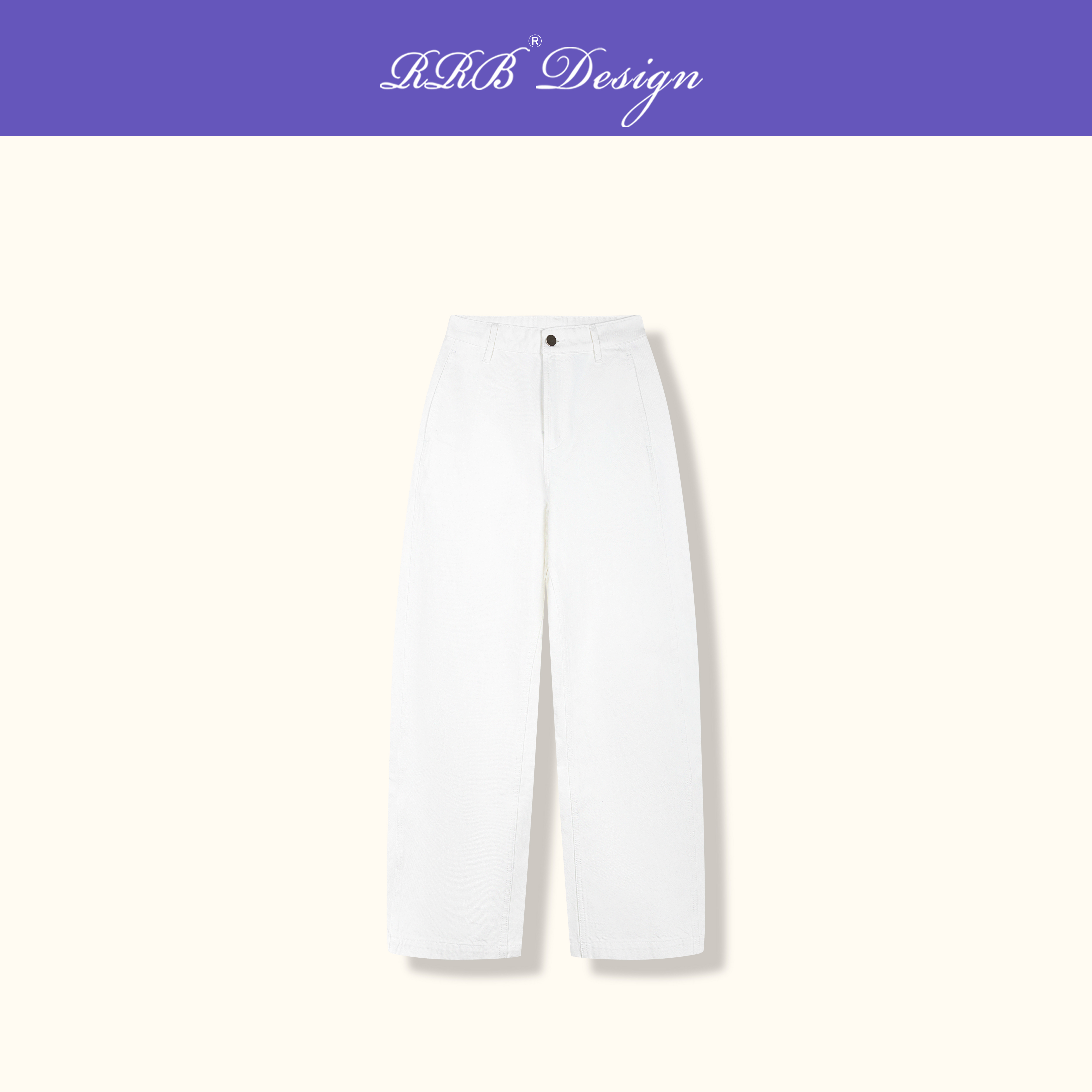 RRB Design「长腿神裤」时髦精必备百搭简约高腰显瘦白色牛仔裤