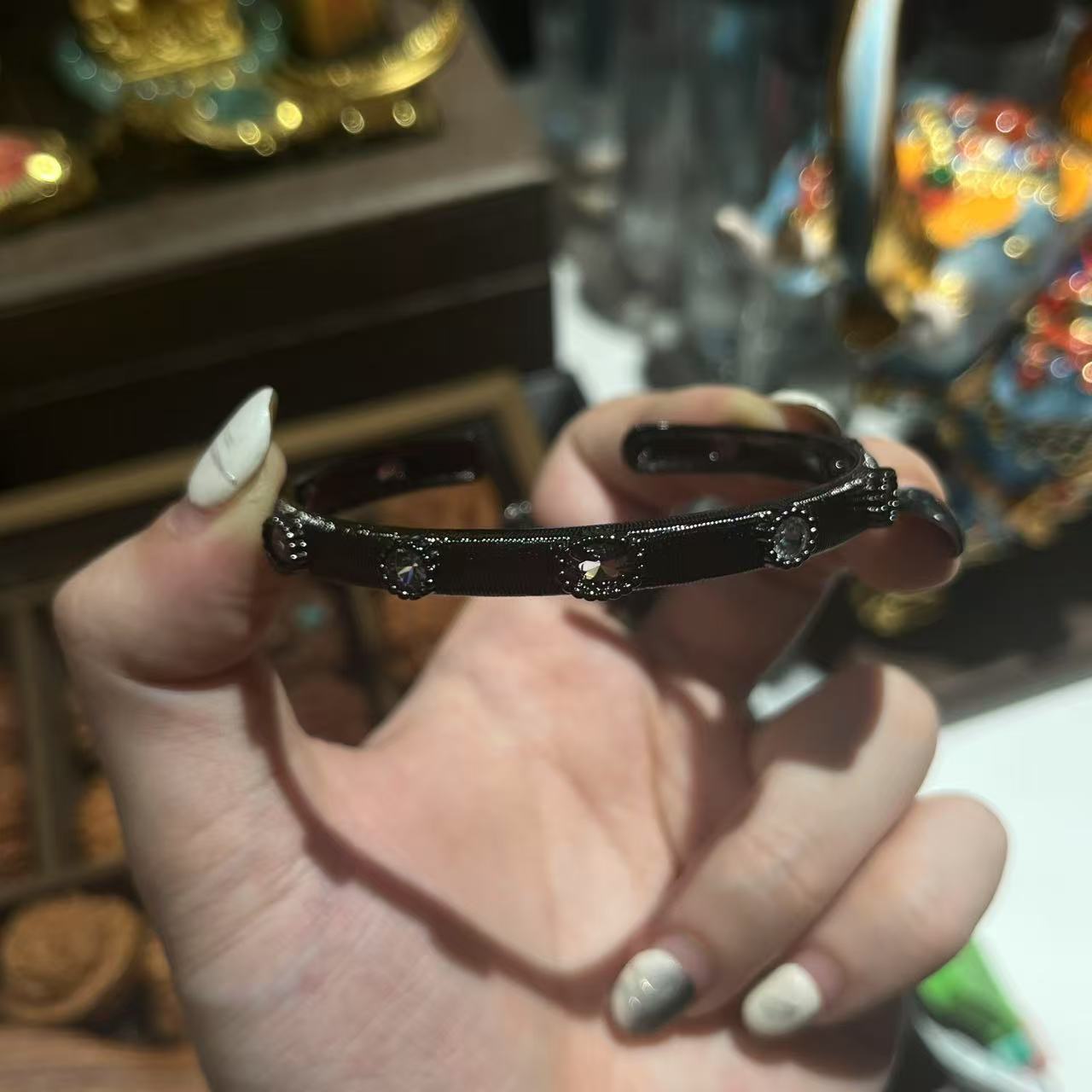 合金手镯 【陨灭 黑旋风 手镯】小提黑色紫锆手镯嘻哈潮人街头网红