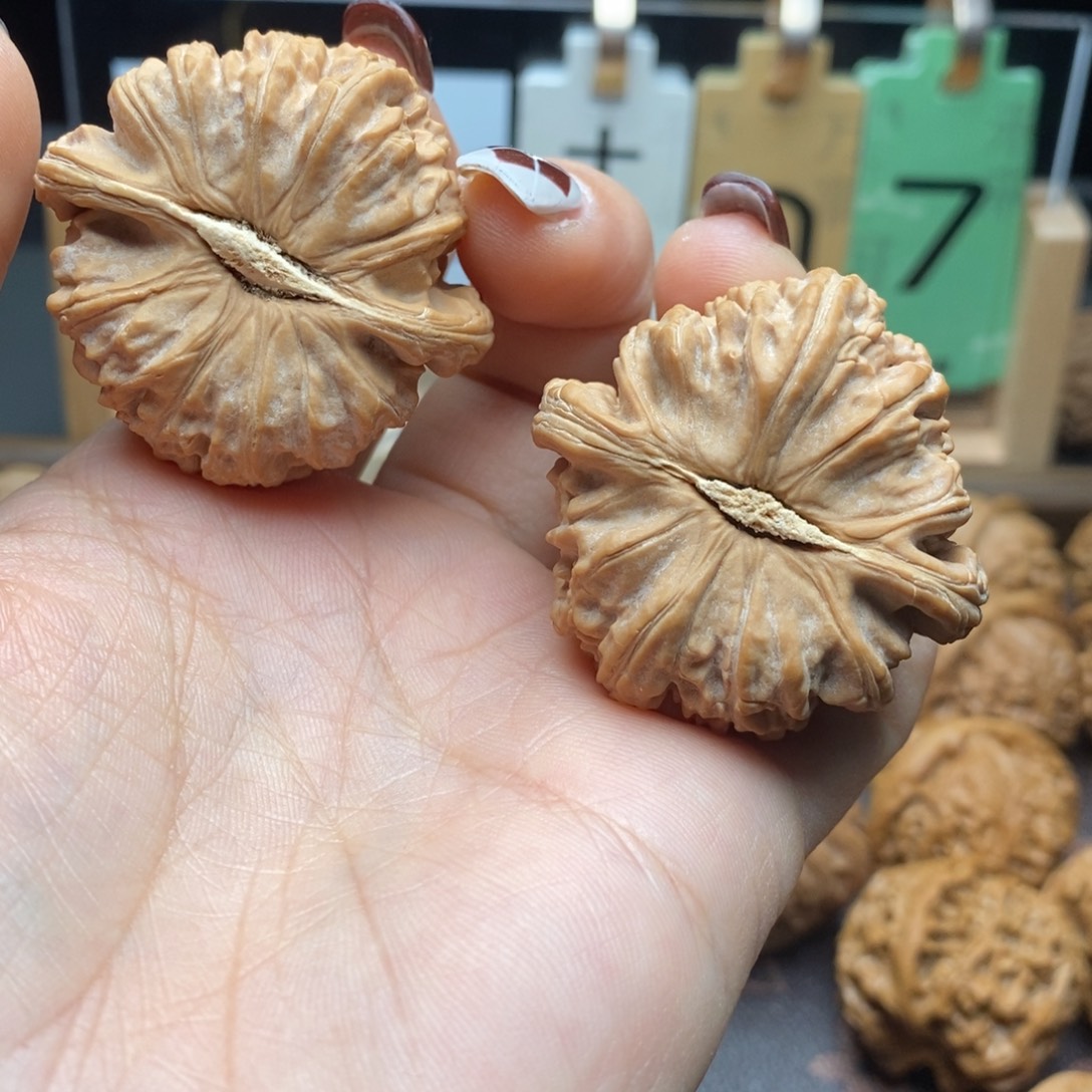 泡***糖把件文玩核桃白狮子