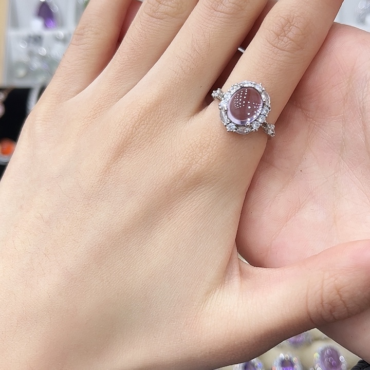 银S925镶嵌紫晶戒指