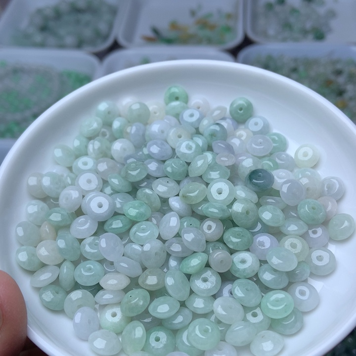 散珠翡翠卡3.6*7.6飞碟鼓珠20个