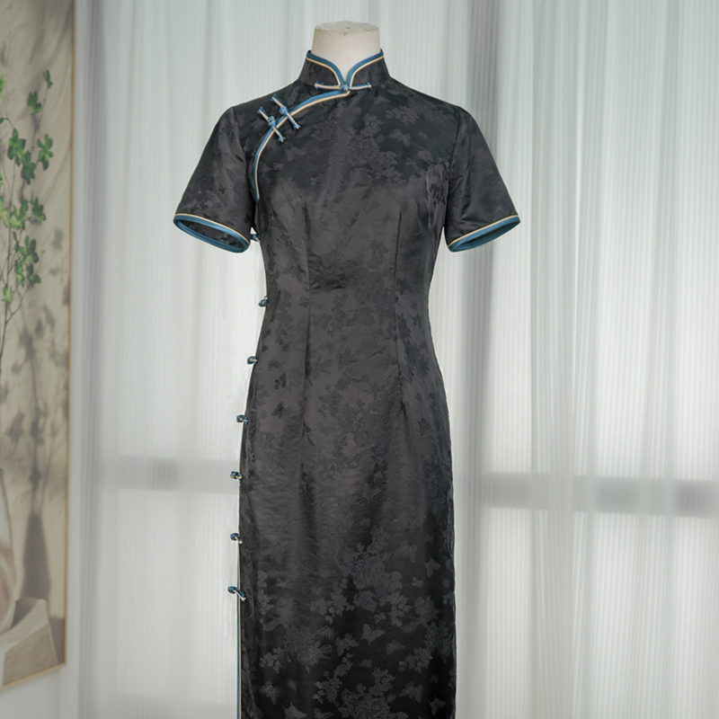 【暗香】上肩短袖气质优雅修身旗袍
