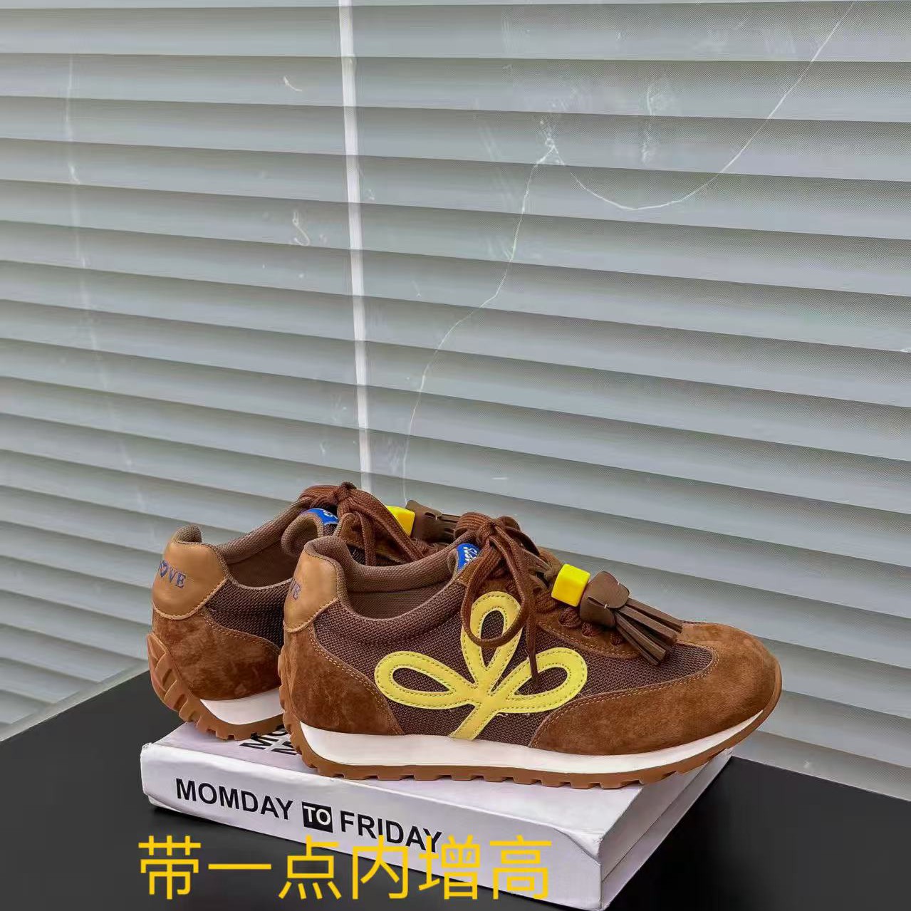 女式新款2025内增高系带秋季拼色时尚休闲鞋网面德顺鞋百搭爆款