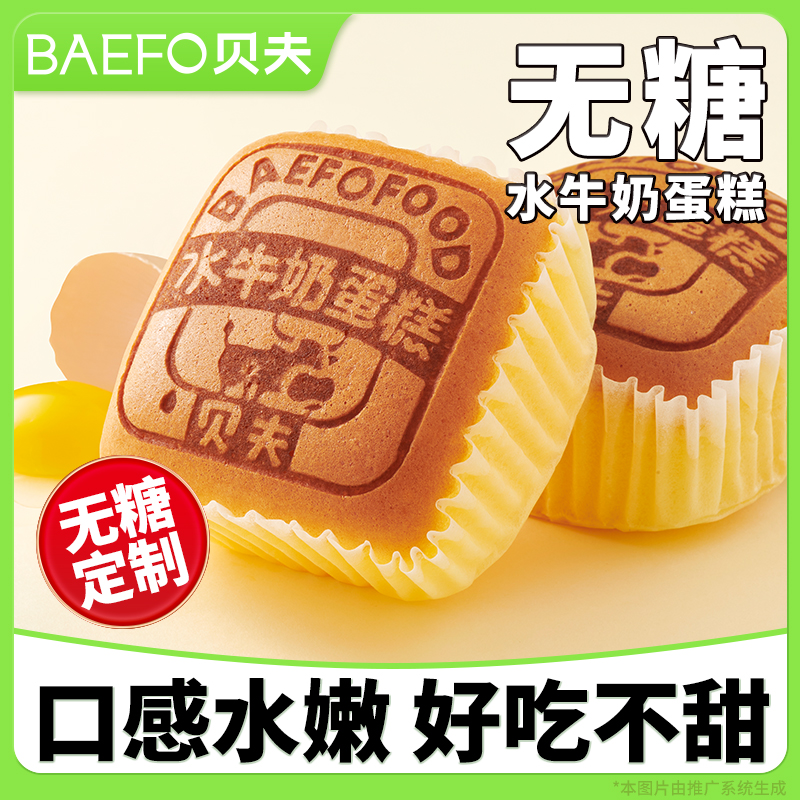 贝夫无糖蛋糕管理期控制面包休闲零食轻负担早餐点心美味软糯细腻商品图