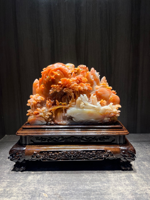 寿山芙蓉石精致作品、质地清爽结晶通透水润、适合乔迁送礼收藏