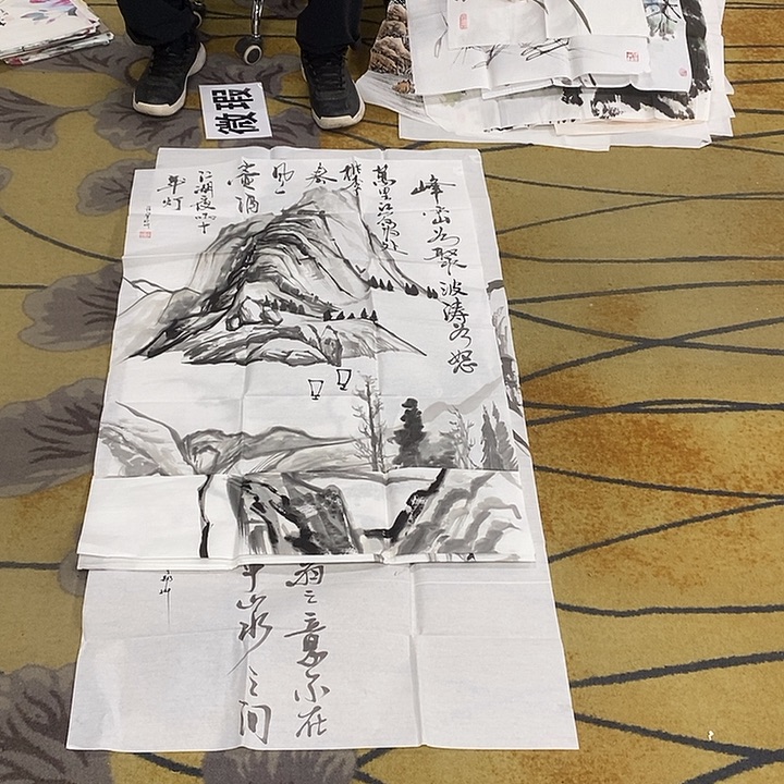 求***实国画放漏作品手绘画芯