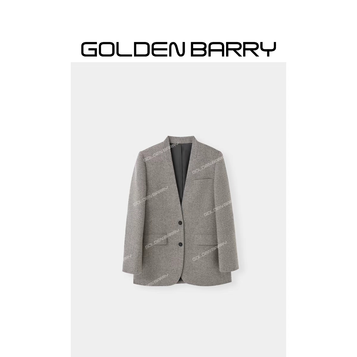 GOLDENBARRY|100159“灰度法则”时尚V领极简帅气西服