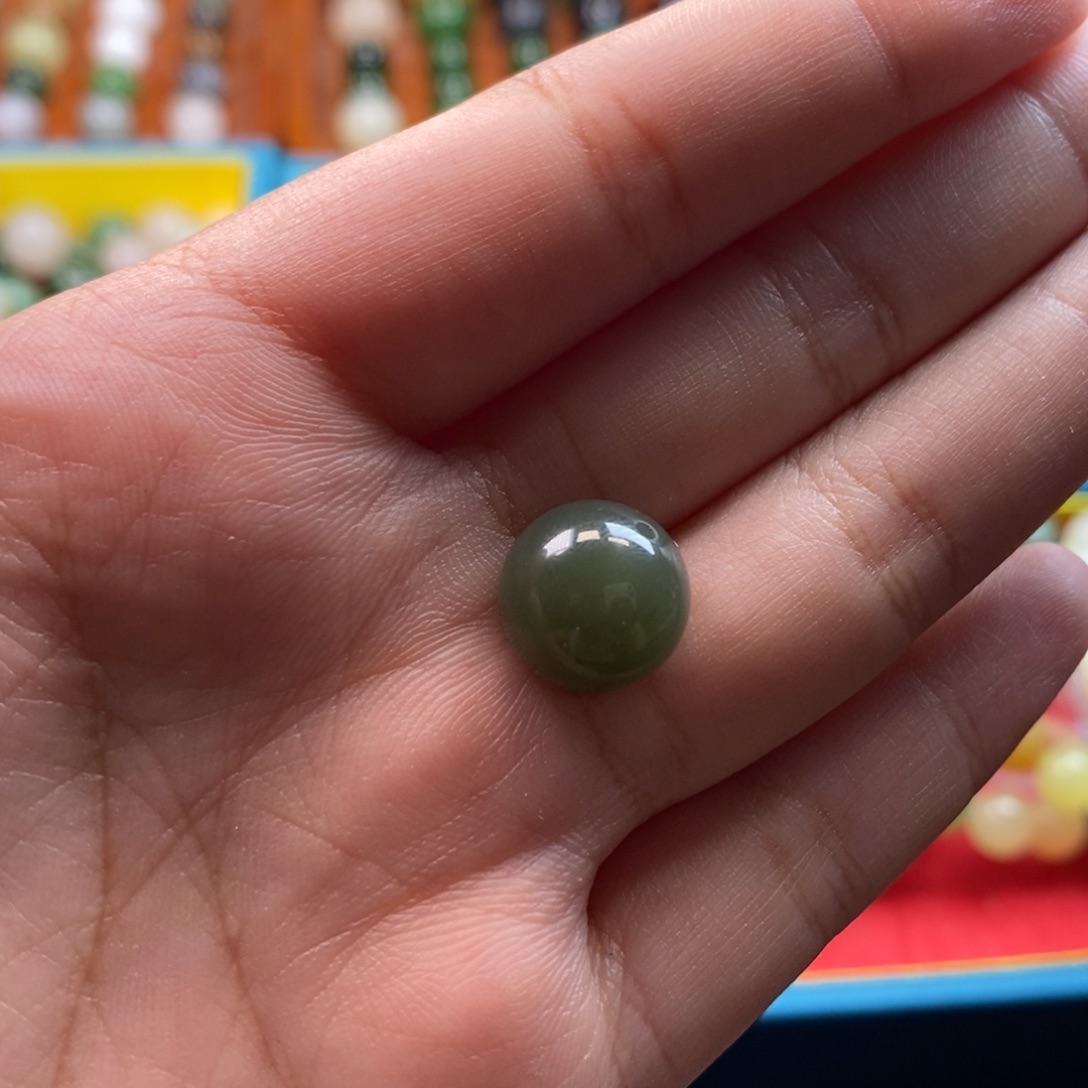 未镶嵌和田玉珠宝奇石福利青海豆青单珠z12