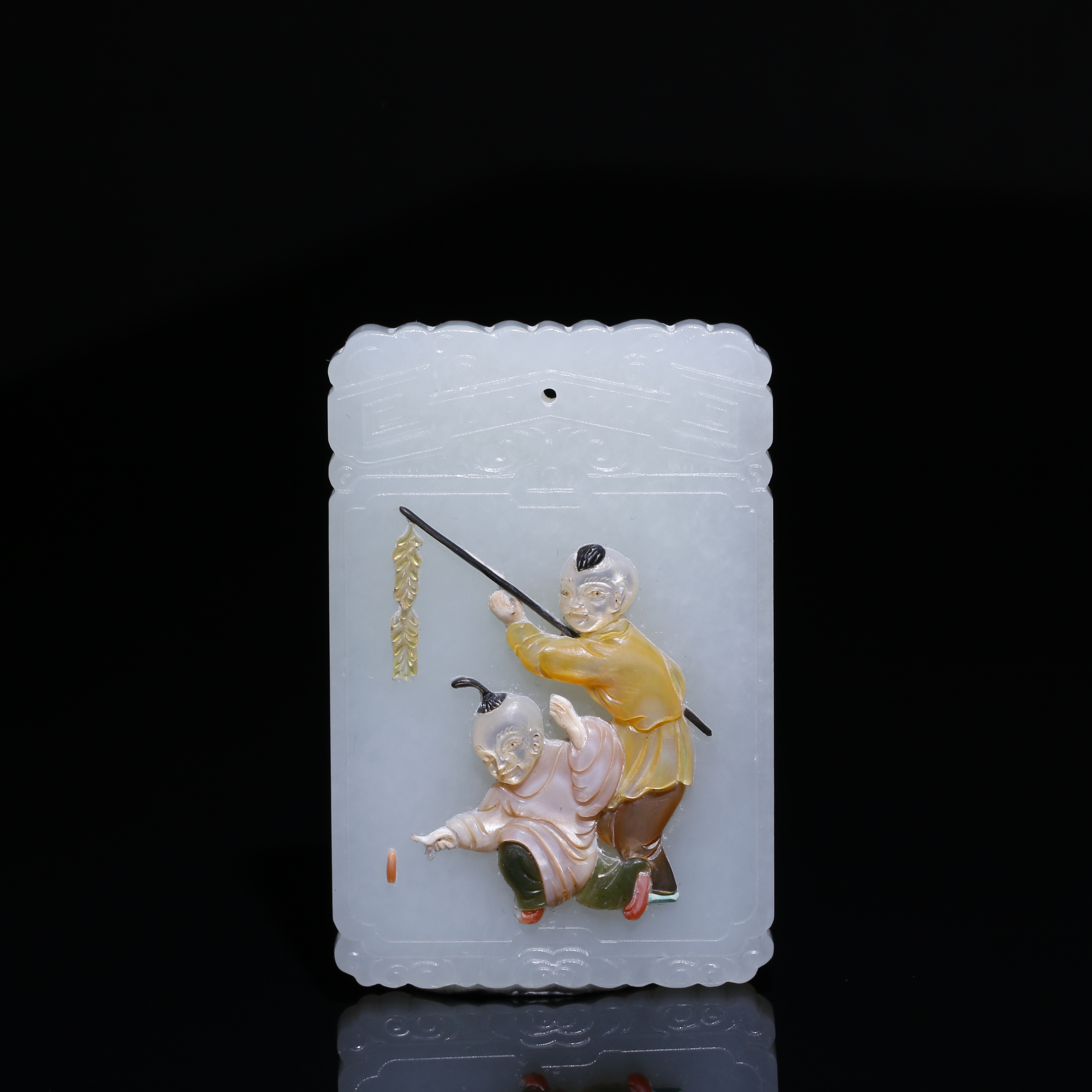 宫廷首饰/和田玉百宝嵌玉佩/宫廷密宝禄/北京益州文物商店