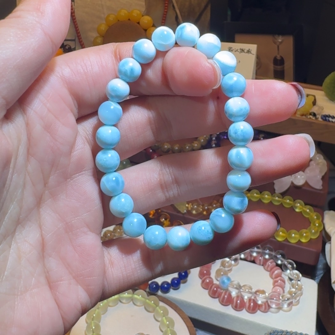 针钠钙石（海纹石）手链合金海纹手串