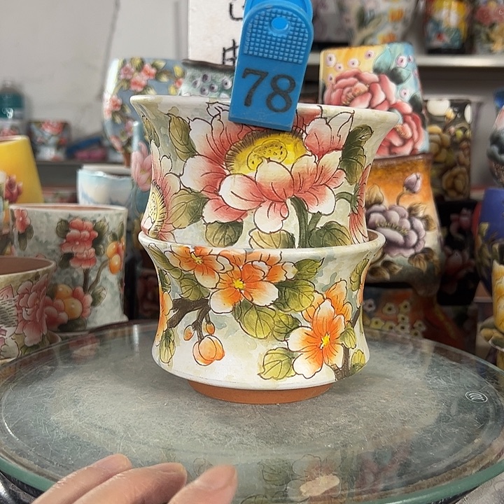 满38包邮 景德镇幸运花盆