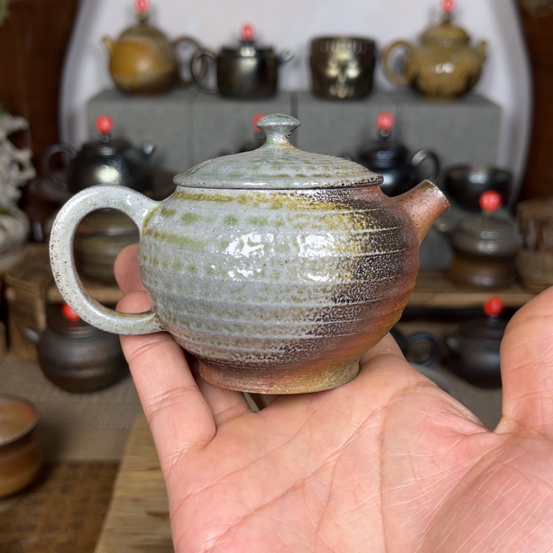 壶粗白泥太极表现柴烧一壶一杯160c c