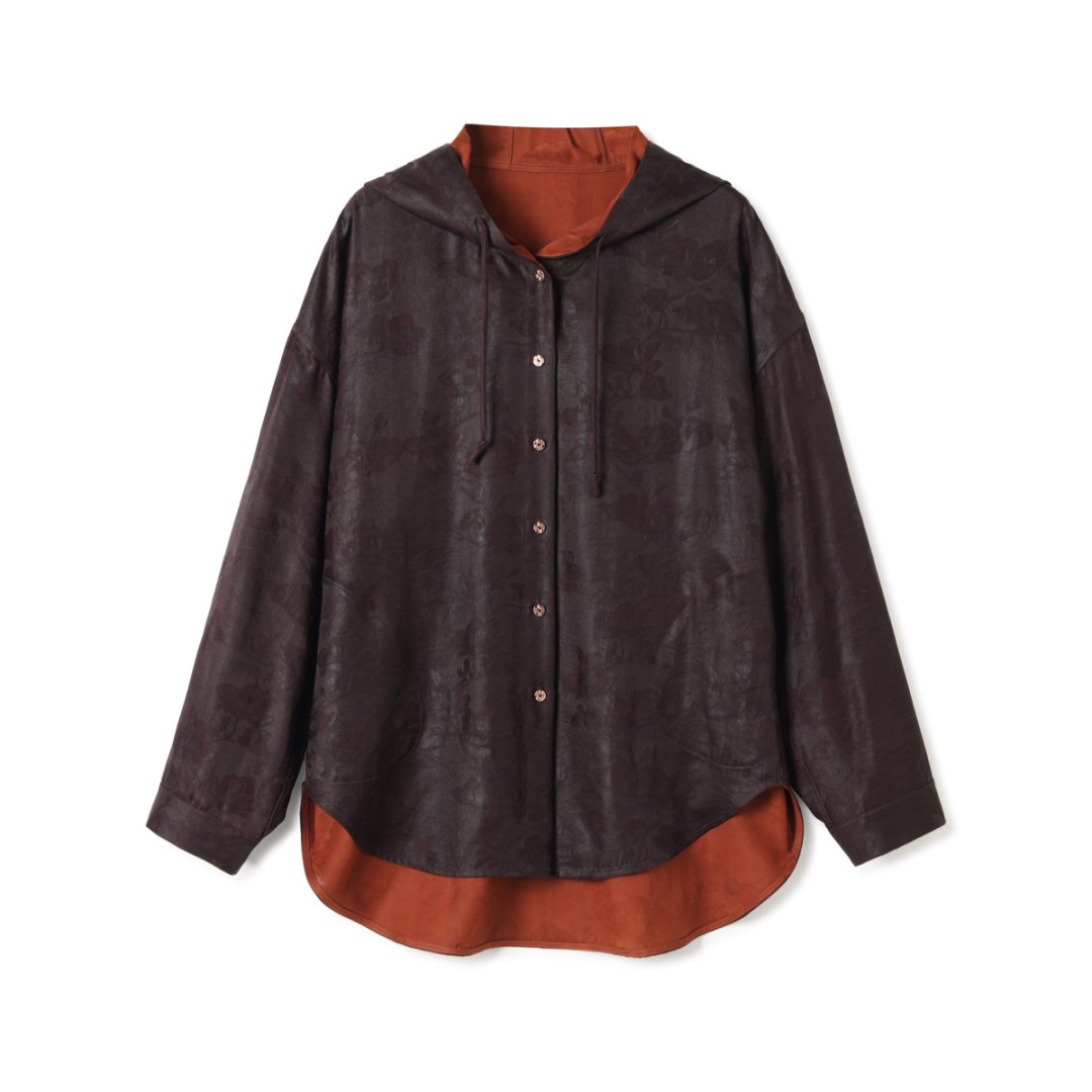 【遇见】45姆米欧非特香云纱年轻时尚连帽上衣LBW25292