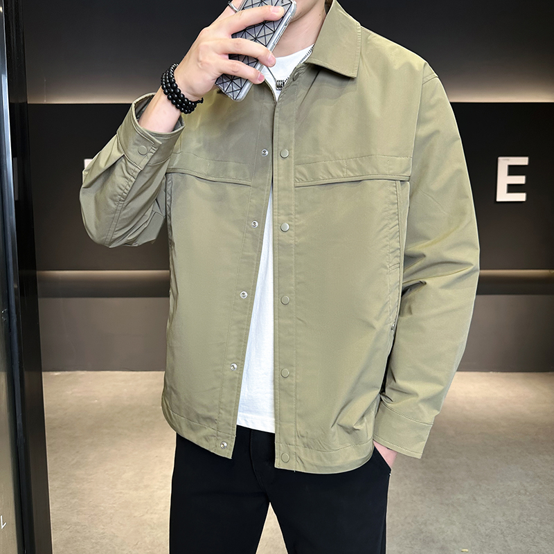 TUCANO啄木鳥/男士工装薄夹克长袖纯色棒球领工装男宽松拉链翻领