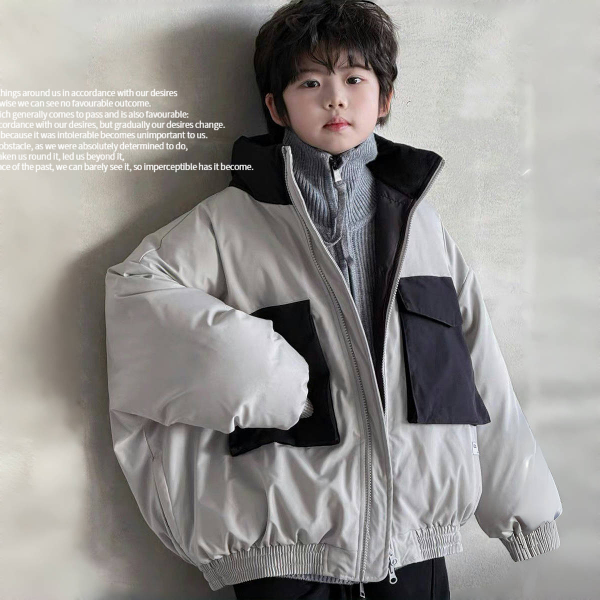 【夹棉加厚】男童棉衣冬季儿童外套2025新款中大童休闲棉服韩版帅气