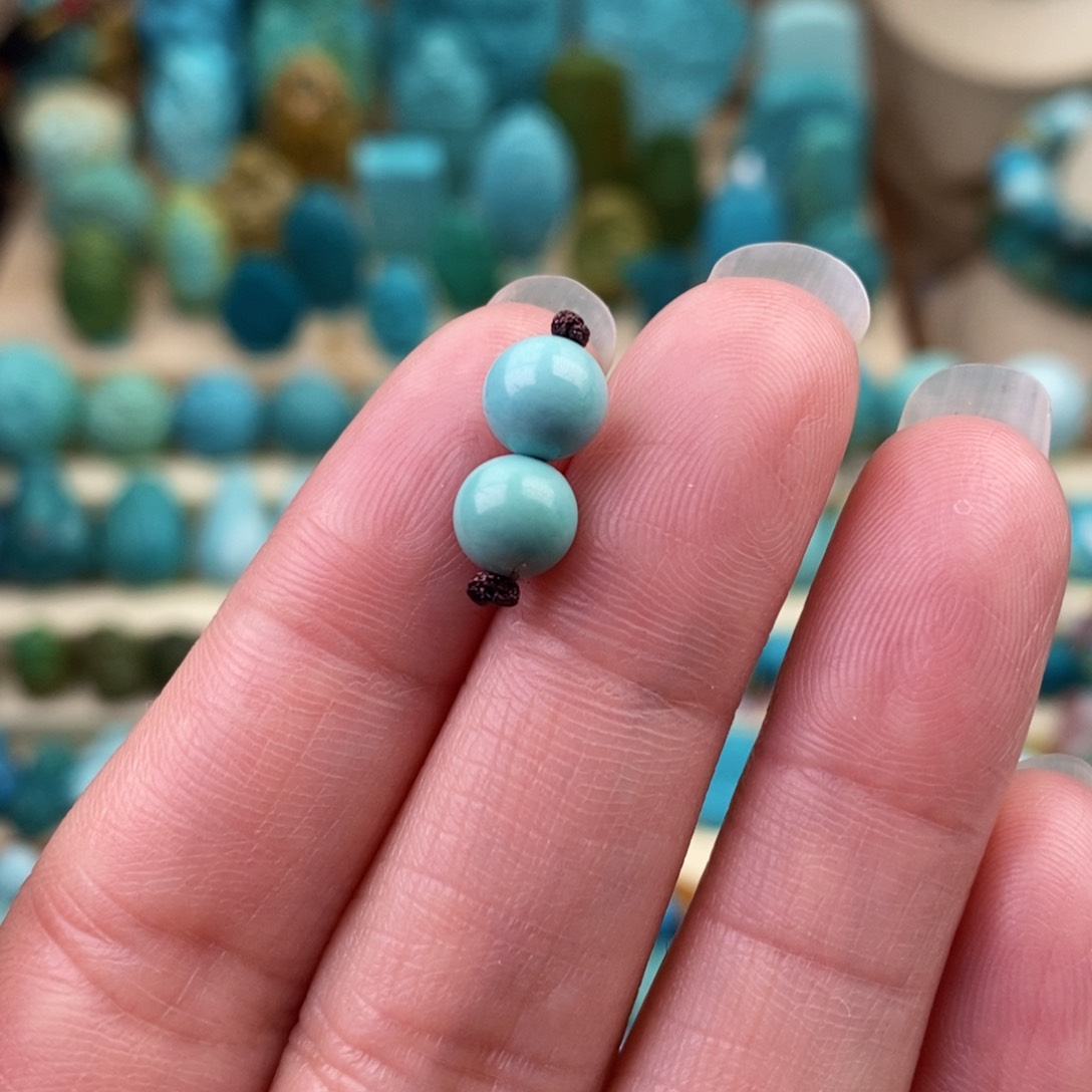 绿松石珠宝奇石未镶嵌6.5mm