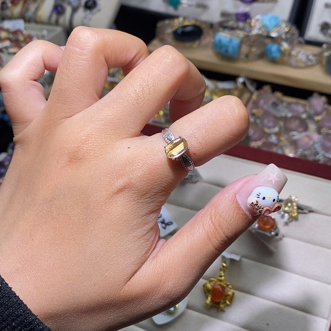 戒指银S925镶嵌发晶