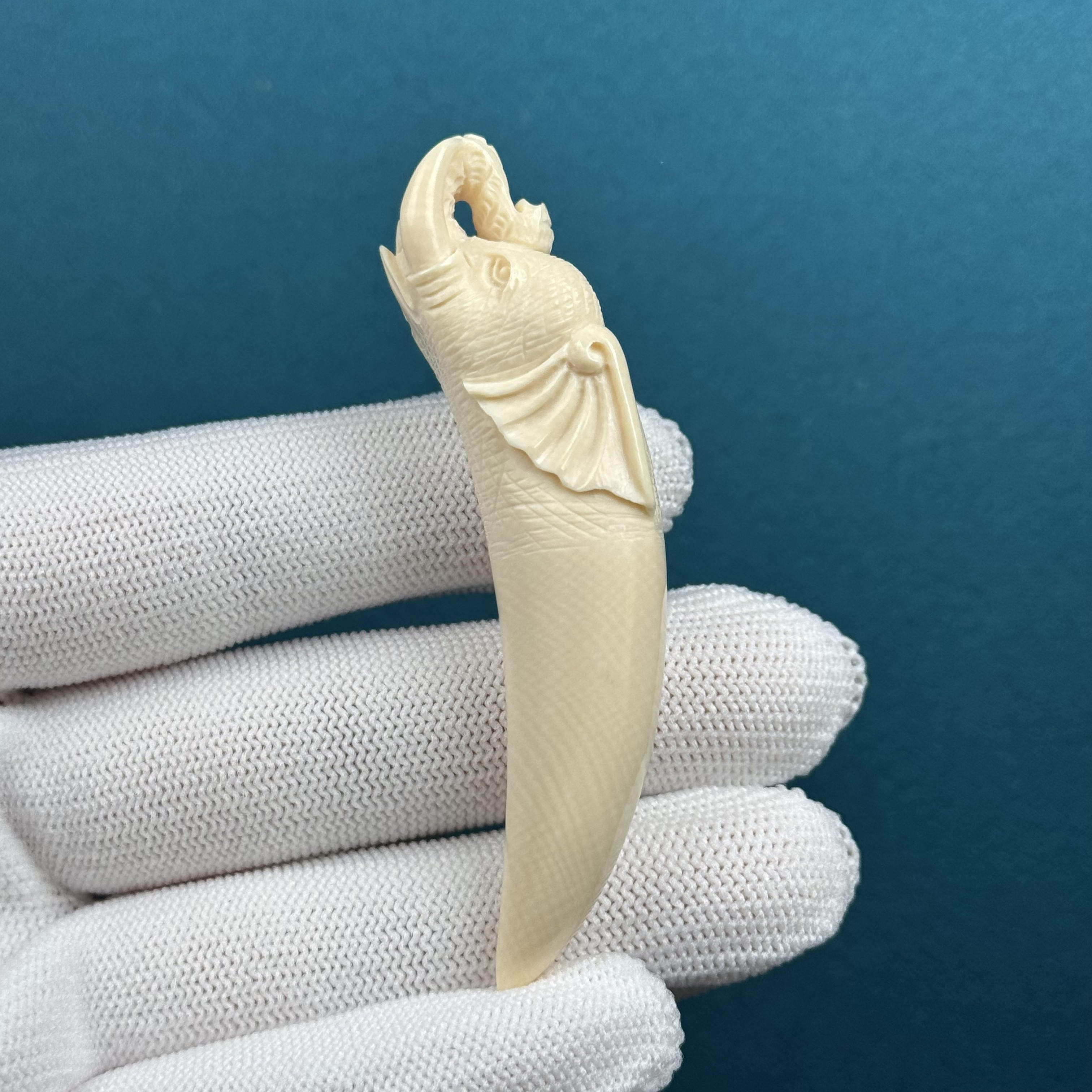 H25-57天然猛犸牙 象神牙尖 15.5*72.4mm支持复检假一罚十