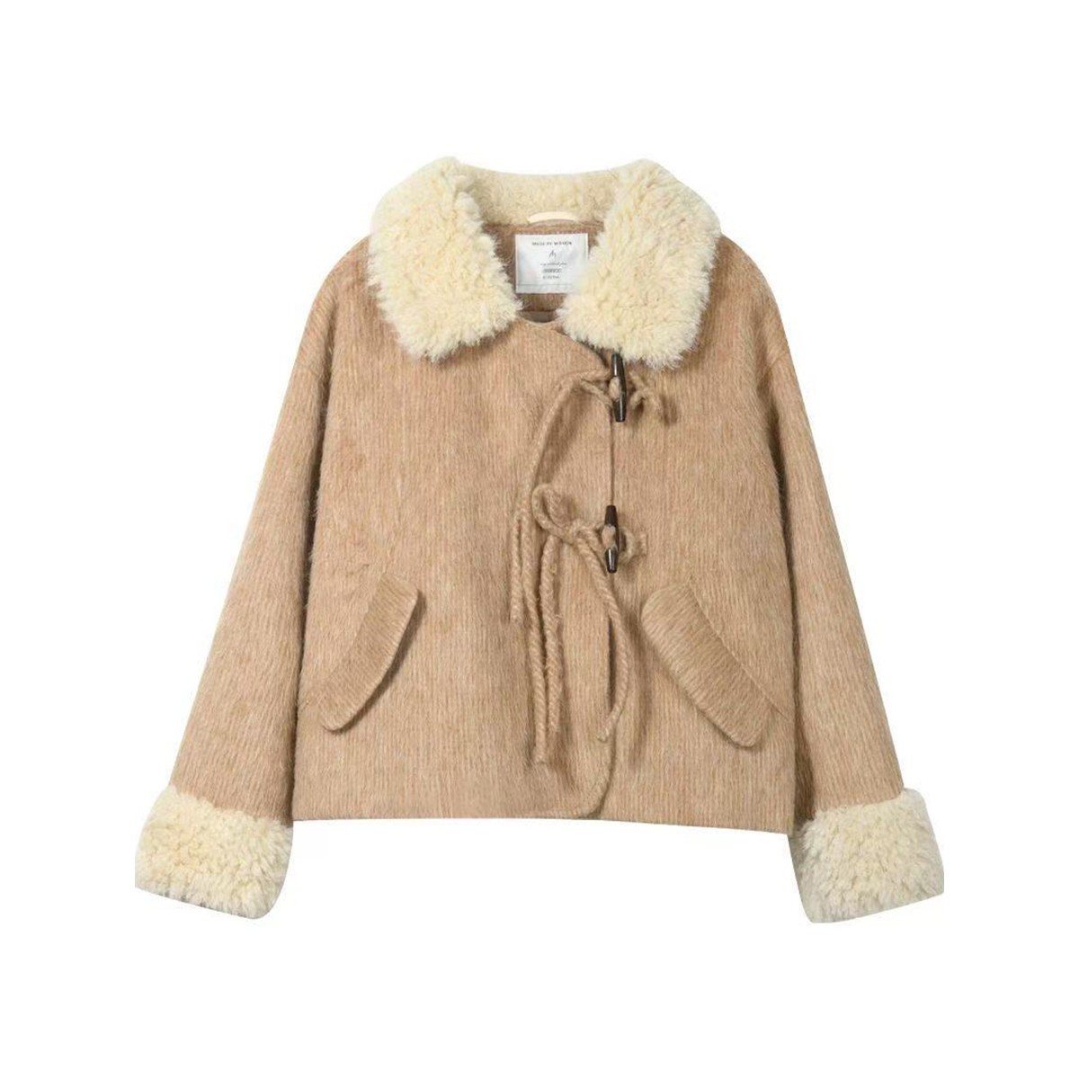 大码胖MM韩系气质卡其色毛呢外套女冬季新款百小个秋冬中长款大衣