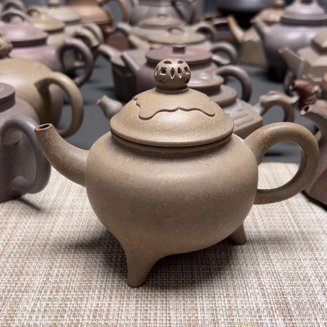 紫砂茶壶方*洋三足如意壶