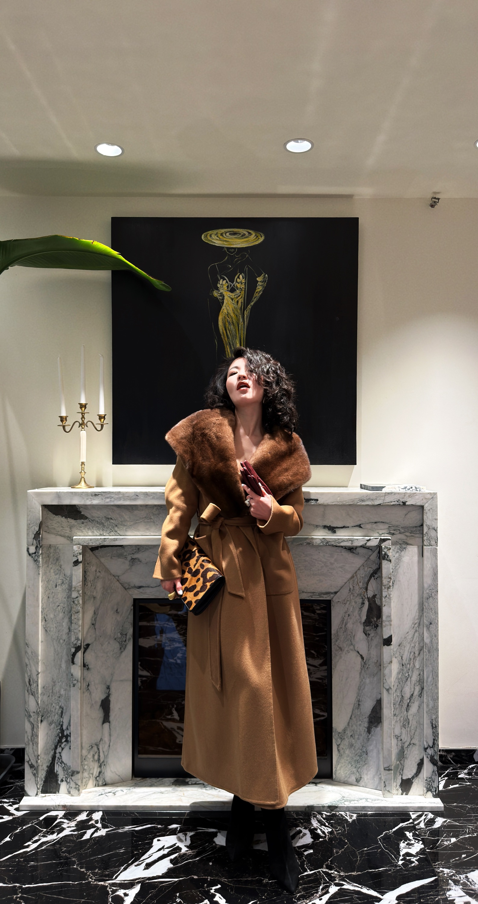 MIRROR 【涛姐精选】 卡其色水貂毛领高奢大衣