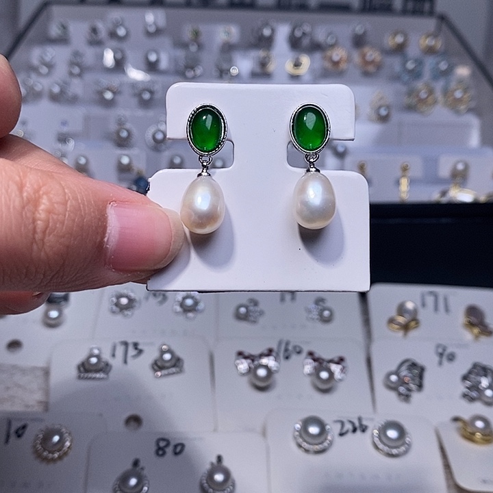 耳饰淡水珍珠银S925镶嵌