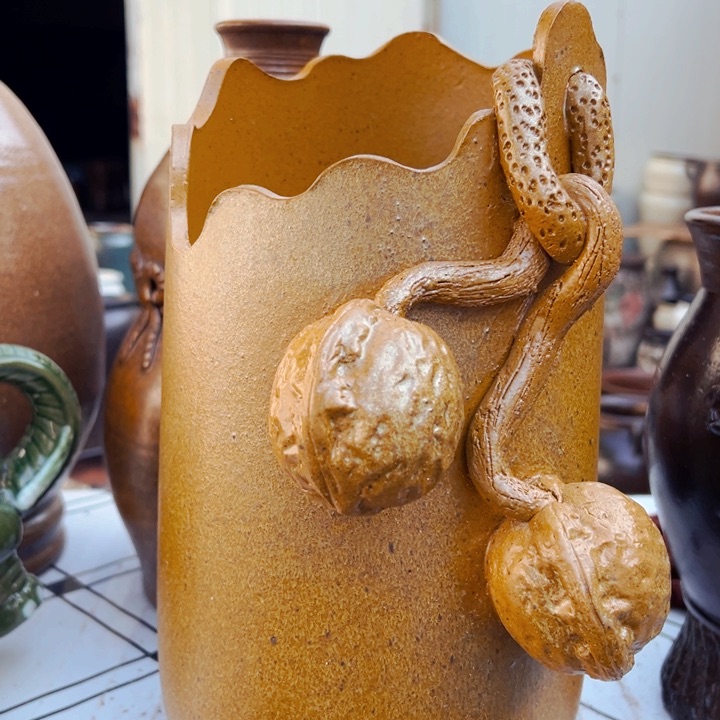 紫砂花盆高约32口约15无孔