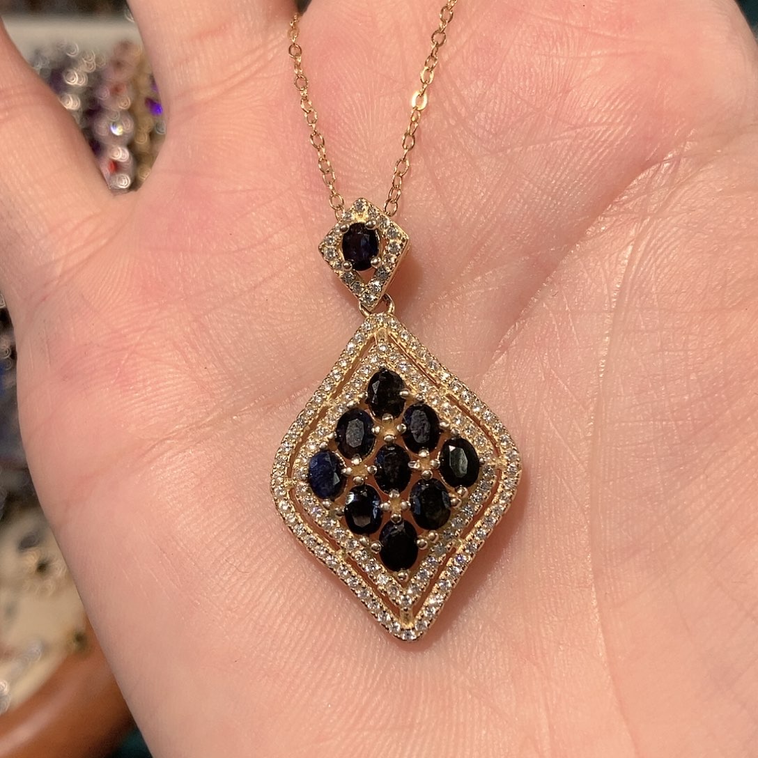 蓝宝石颈饰银S925镶嵌1**2