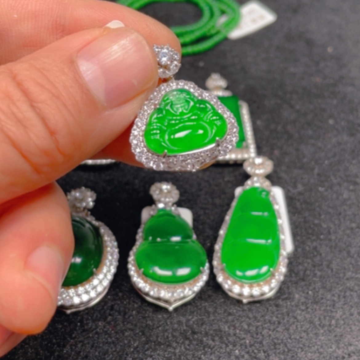 【闪购商品】翡翠颈饰银S925镶嵌吊坠