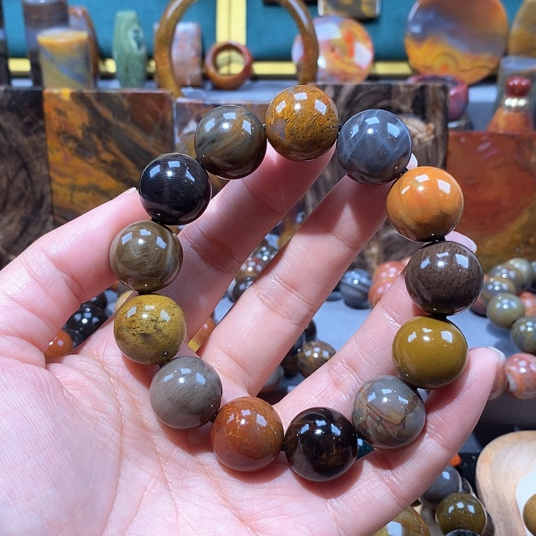 硅化玉天然北票硅化玉手串未镶嵌用****0天然北票硅化玉手串