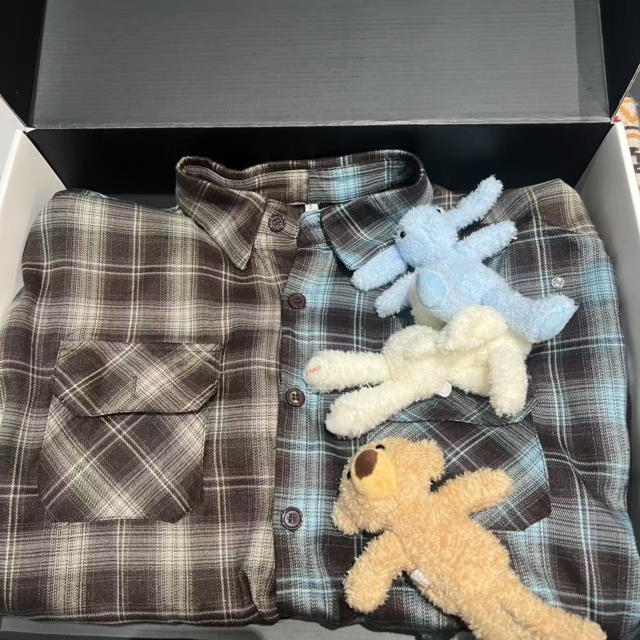 COCO AMAZING（000）格纹渐变玩偶公仔长袖衬衫外套女-5N101SY023