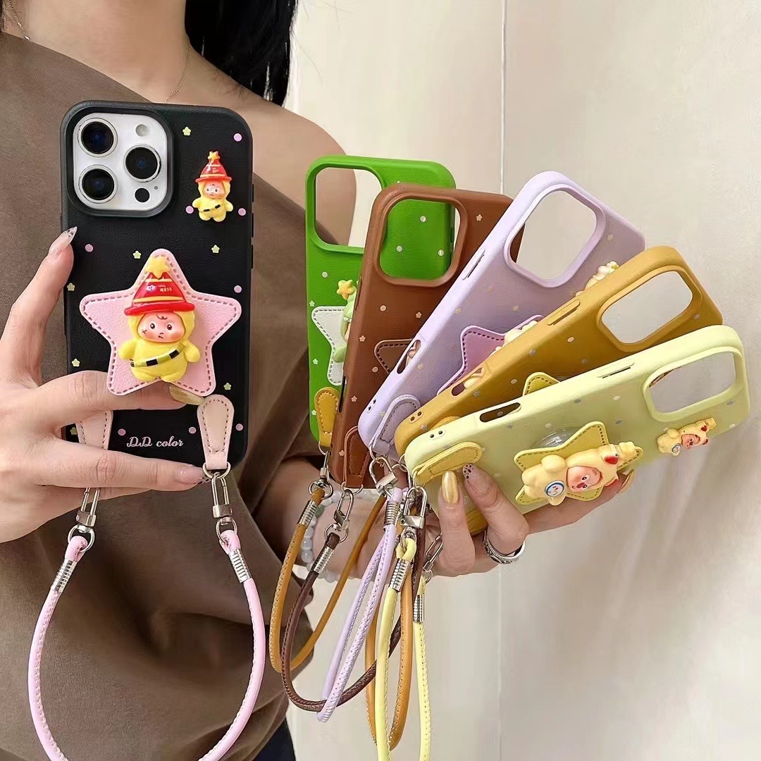 创意个性ins皮纹星星人适用苹果16promax手机壳iphone15pro软壳新